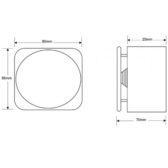 All Active Small Push Plate Exit Button EBPP02